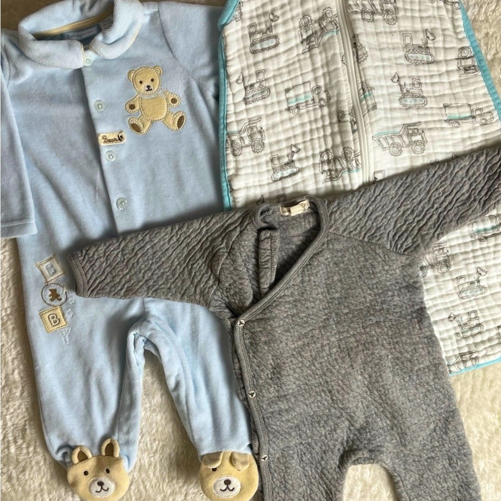 Baby boy bedtime burts bees first impressions kyle & deena 3-6M sleep bundle